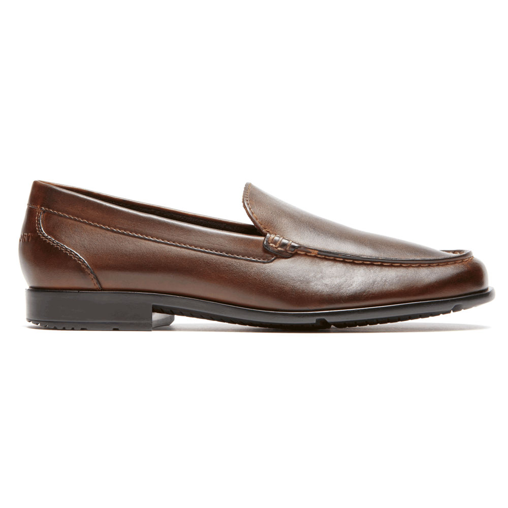 Rockport Mens Loafers Dark Brown - Classic Venetian - UK 580-JNKWMS